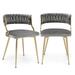 Upholstered Dining Chairs with Golden Metal Legs for Living Room - 20" x 20" x 30" (L x W x H)