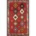 Geometric Kilim Qashqai Persian Vintage Rug Flatweave Wool Carpet - 5'4"x 8'0"