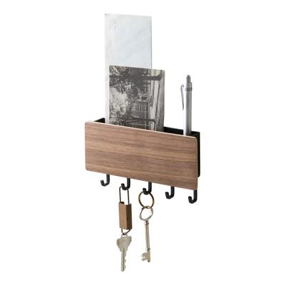 Yamazaki Home Magnetic Key Rack, Steel and Wood, Holds 2 lbs - L 1.18 x W 7.09 x H 3.74 inches