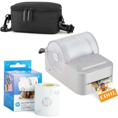 HP Sprocket Panorama Instant Color Label Printer & Photo Printer Starter Bundle