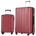 Hardshell Luggage Expandable Suitcase PC+ABS Spinner Built-In TSA lock 24" Carry on Storage Trunks Trunk Sets, Red
