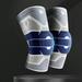 Riguas 1Pc Sports Knee Pad Buffer Thicken Silicone High Elasticity Moisture-wicking Anti-slip Knee Protection Compression Men Women Leg Brace Support for Football
