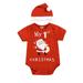 Quealent Boys Childrenscostume Male Big Kid Boys Outfits 6t Christmas Baby Boys Girls Letter Cartoon Romper Bodysuit Boys Size 4 (Red 6-9 Months)