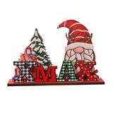 YOHOME Christmas 2023 Decorations DIY Three-dimensional Santa Claus Letters Wooden Ornaments Creative Desktop Layout Props Party Decor Room Gift Holiday Gift