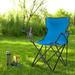 Portable Outdoor Camping Chair Stable Load Bearing Patio Chair with Mesh Cup Holder High-Quality Iron Pipes and Oxford Cloth Foldable Camping Beach Chair for Patio Garden Backyard Blue D608