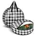 WeGuard 1 Pieces Christmas Wreath Storage Bags Garland Holiday Containers with Clear Window Buffalo Plaid Wreath Box Zippered Bag with Handles for Xmas Holiday Storage (Black and White 24 Inch)