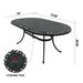 72 Inch Oval Cast Aluminum Patio Table with Umbrella Hole Round Patio Bistro Table for Garden Patio Yard Black with Antique Bronze at The Edge