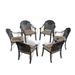 Black Stackable Classic Patio Dining Armchair with Cushion In Random Colors (6-Pieces)