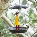 Weloille Bird Feeder Metal Hanging Chain Girl and Umbrella Bird Feeder for Wild Birds Novel Wild Bird Feeders for Outside Metal Hanging Chain Girl and Umbrella Tray Bird Feeder for Bird Lovers