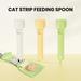 Yirtree Cat Strip Feeder Clean Spoon Easy Squeeze with Card Slot Prevent Wasting Cat Treat Bars Squeezer Cereal Dispenser