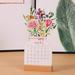 2024 Bloomy Flowers Desk Calendar Floral New Year Monthly Calendar for Office Desk Decor Home Decor