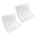 NUOLUX 2pcs Plastic Boxes Compartment Storage Boxes Removable Dividers Jewelry Boxes