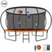 YORIN Trampoline for 5-6 Kids 12 FT Trampoline for Adults with Enclosure Net Basketball Hoop Ladder 1200LBS Weight Capacity Outdoor Recreational Trampoline Heavy Duty Trampoline