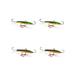 Vexan 4-Pack Crystal Reaper Jigging Lures Wt 3/16 oz Gold Carp/Chrome Tiger 3