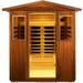 Mulanimo Outdoor Mahogany Sauna 4 Person Far Infrared Sauna for Home 2050W Wooden Sauna Spa with LED Reading Lamp for Indoor Outdoor