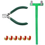 Archery T Square Bow Ruler +Nocking Buckle Pliers Set For Compound Recurve Bow Full green