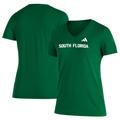 Women's adidas Green South Florida Bulls Sideline Blend Short Sleeve T-Shirt