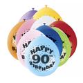 90th Birthday Latex Balloons - 10 Pack