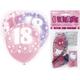 6 Pink 18th Glitz Latex Balloons