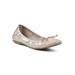 Wide Width Women's Sunnyside Ii Casual Flat by White Mountain in Antique Gold Print (Size 7 W)