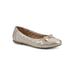 Wide Width Women's Seaglass Casual Flat by White Mountain in Antique Gold Metallic (Size 7 1/2 W)
