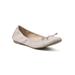 Women's Sunnyside Ii Casual Flat by White Mountain in Bone Smooth (Size 6 1/2 M)