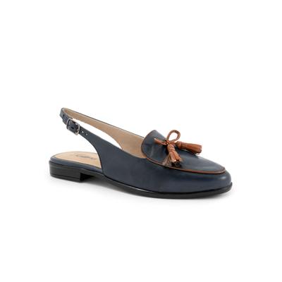 Extra Wide Width Women's Lillie Sling by Trotters in Navy Tan (Size 9 1/2 WW)