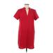 Lush Casual Dress - Mini V Neck Short sleeves: Red Solid Dresses - New - Women's Size Medium