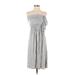 J.Crew Cocktail Dress - A-Line Strapless Sleeveless: Gray Dresses - Women's Size 4