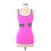 Athleta Active Tank Top: Pink Color Block Activewear - Women's Size Small