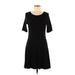 dalia Casual Dress - A-Line Scoop Neck Short sleeves: Black Print Dresses - New - Women's Size Medium