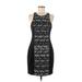 Guess Casual Dress - Sheath Crew Neck Sleeveless: Black Print Dresses - Women's Size 6