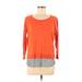 Lauren by Ralph Lauren Pullover Sweater: Orange Color Block Tops - Women's Size Medium