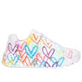 Skechers Girl's JGoldcrown: Uno Lite - Spread the Love Sneaker | Size 12.5 | White | Synthetic | Machine Washable