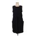 T by Talbots Casual Dress Crew Neck Sleeveless: Black Print Dresses - Women's Size X-Large