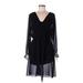 DM Donna Morgan Casual Dress - Wrap: Black Dresses - Women's Size 6