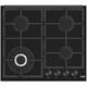 Creda C60GFCWG 60cm Gas On Glass Hob With Cast Iron Pan Supports - Black