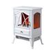 Neo 900W / 1800W Freestanding Electric Fire Stove Heater Burner Realistic Flame Effect (White)