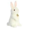 Aurora® Adorable Miyoni® Sitting Pretty™ American White Rabbit Stuffed Animal - Lifelike Detail - Cherished Companionship - White 12 Inches