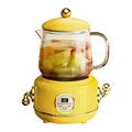 Small Electric Kettle with Keeping Warm and Anti Overflow Function, Stainless Steel Glass Multifunctional Mini Electric Tea Maker Kettle 0.6 Liter Capacity for Home Office (Yellow)