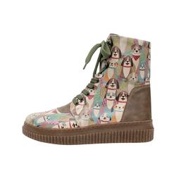 Schnürboots DOGO "Damen Future Boots" Gr. 38, Normalschaft, blau (braun, grün) Damen Schuhe Schnürstiefeletten