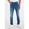 Skinny-fit-Jeans BLEND "BLEND BHEcho fit Multiflex - NOOS 20710666" Gr. 36, Länge 30, blau (denim middle blue) Herren Jeans Skinny-Jeans