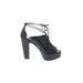 Michael Kors Collection Heels: Black Solid Shoes - Women's Size 37.5 - Peep Toe