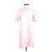 Madewell Casual Dress - Shift High Neck Short sleeves: Pink Print Dresses - Women's Size Small