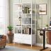 17 Stories Raivyn 66.92" Tall Etagere Bookcase Bookshelf w/ 2-drawers & Five Open Shelves for Home Office in White | Wayfair
