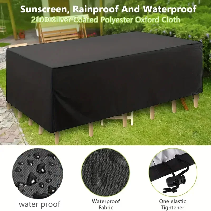 Housse de protection pour meubles de jardin, 1 pièce, imperméable et coupe-vent, en tissu Oxford Uv 210D, pour Table de jardin