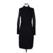 Anne Klein Casual Dress - Sheath High Neck Long sleeves: Black Print Dresses - Women's Size Medium