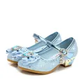 Children Leather Elsa Sandals Child High Heels Girls Princess Summer Anna Shoes Chaussure Enfants