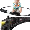 Set treno-treno elettrico giocattoli con fumo. Luce e suoni set di treni per ragazzi con motore