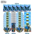 10 People Bat Man Hero Party Decoration Balloons Set Superhero Background Disposable Tableware Baby